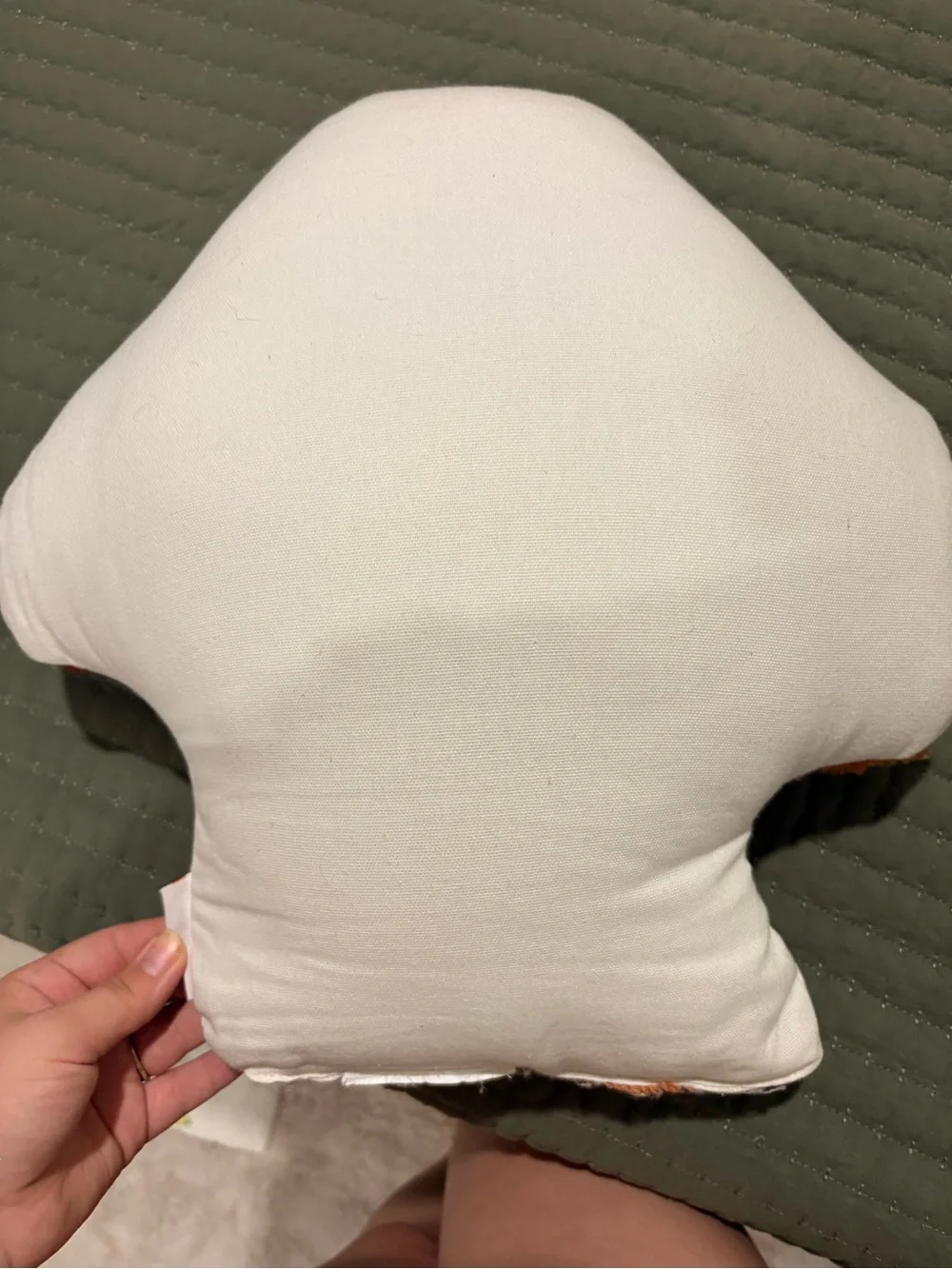 Storehouse Mushroom Accent Pillow - Cream with Red & Orange